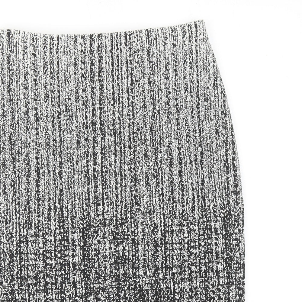 Roman Womens Black Geometric Polyester Straight & Pencil Skirt Size 10