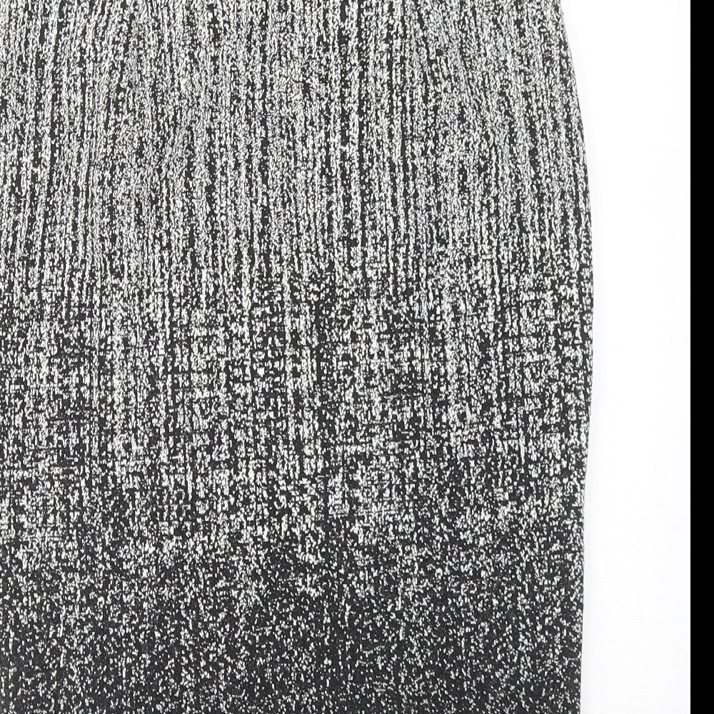 Roman Womens Black Geometric Polyester Straight & Pencil Skirt Size 10
