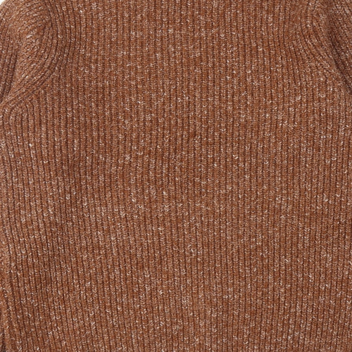 NEXT Mens Brown Round Neck Acrylic Pullover Jumper Size S Long Sleeve