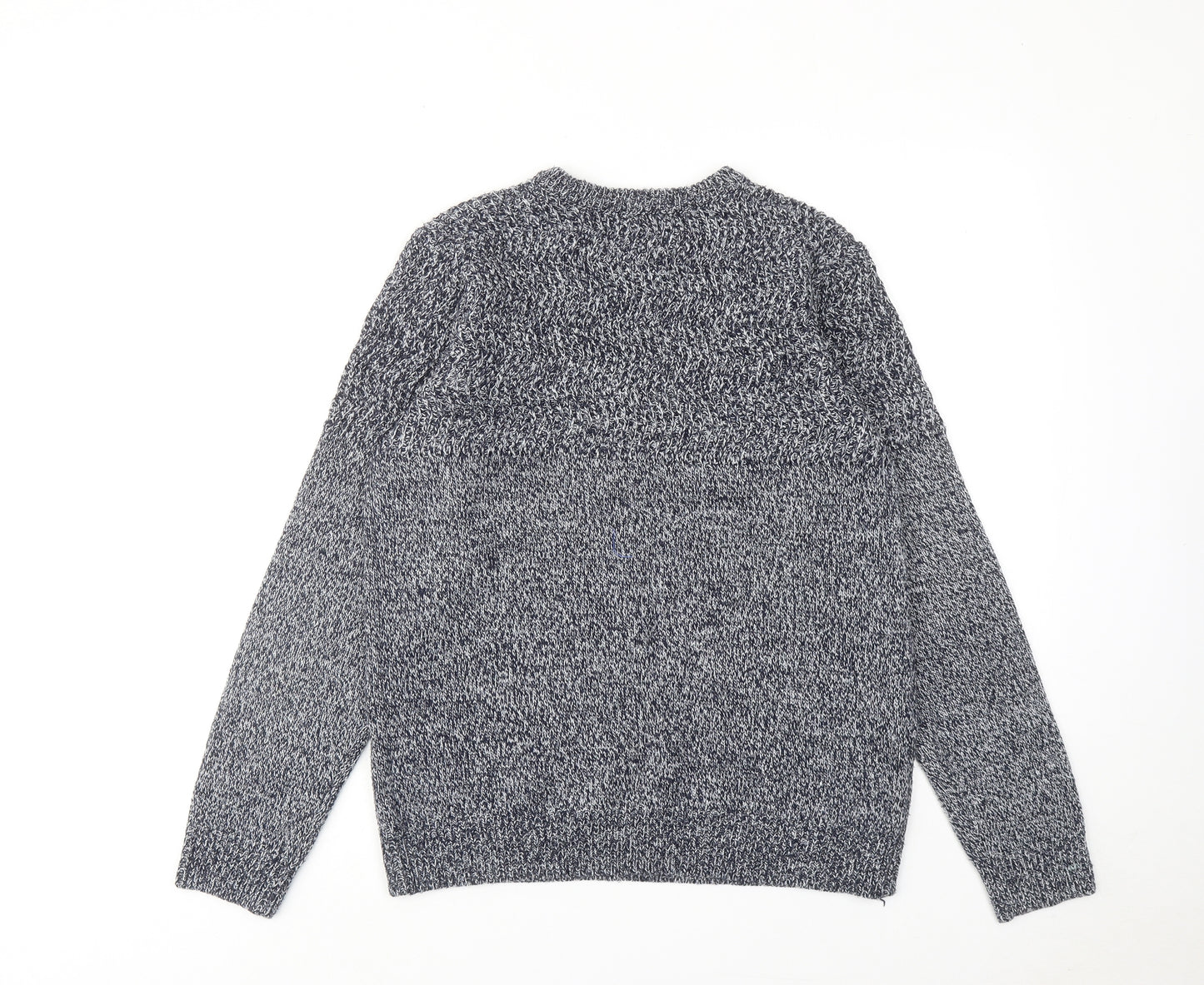 Topman Mens Blue Round Neck Acrylic Pullover Jumper Size M Long Sleeve
