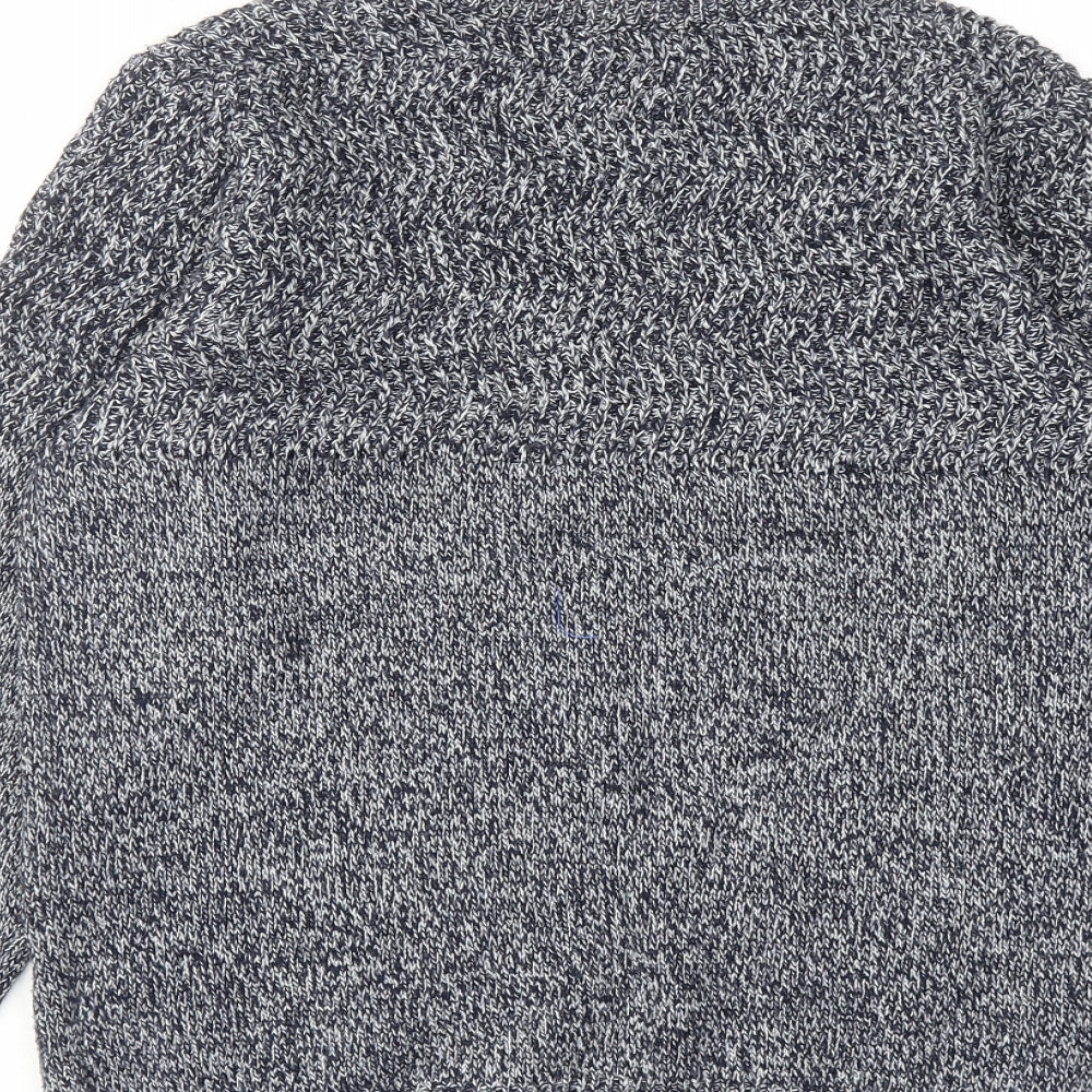 Topman Mens Blue Round Neck Acrylic Pullover Jumper Size M Long Sleeve