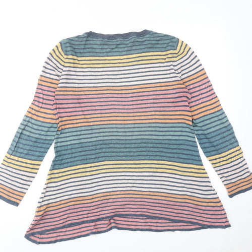 Braintree Womens Multicoloured Boat Neck Striped Cotton Pullover Jumper Size M