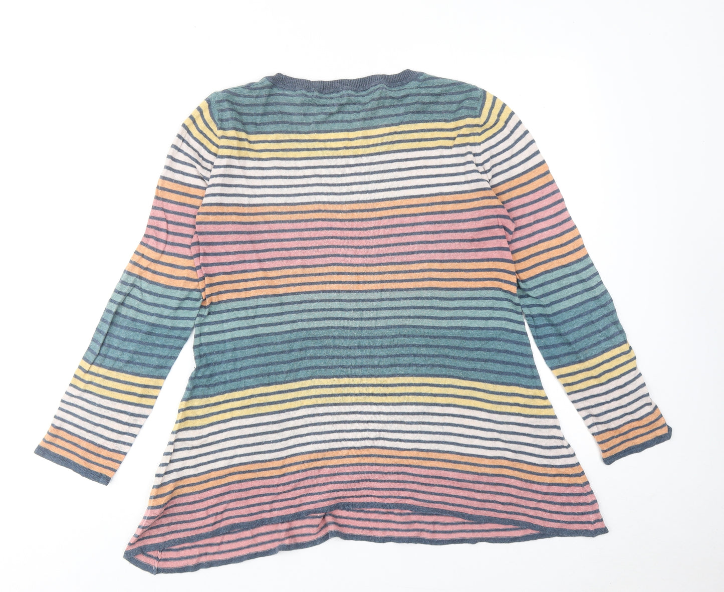 Braintree Womens Multicoloured Boat Neck Striped Cotton Pullover Jumper Size M