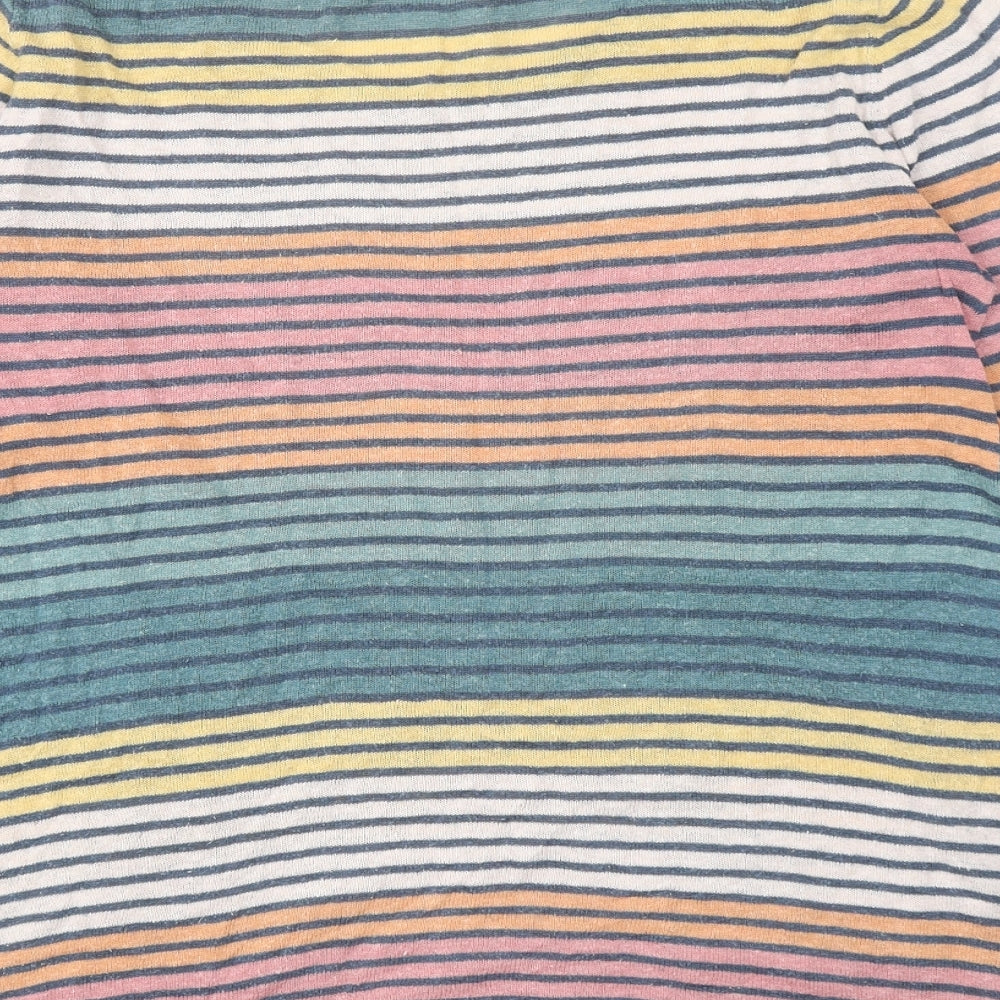 Braintree Womens Multicoloured Boat Neck Striped Cotton Pullover Jumper Size M