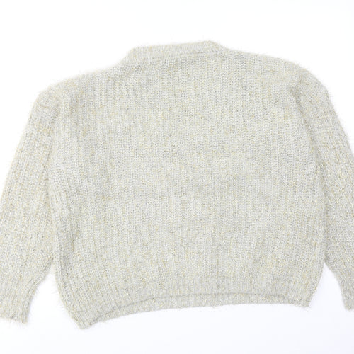 Kazo Womens Gold Round Neck Acrylic Pullover Jumper Size L
