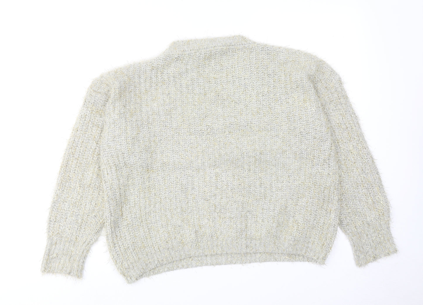 Kazo Womens Gold Round Neck Acrylic Pullover Jumper Size L