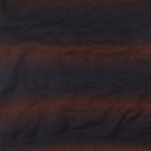 Marks and Spencer Mens Brown Round Neck Polyester Pullover Jumper Size L Long Sleeve