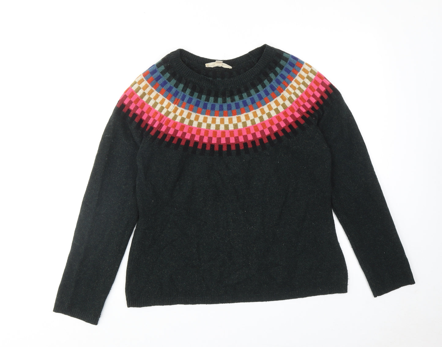 Seasalt Womens Green Round Neck Acrylic Pullover Jumper Size 12