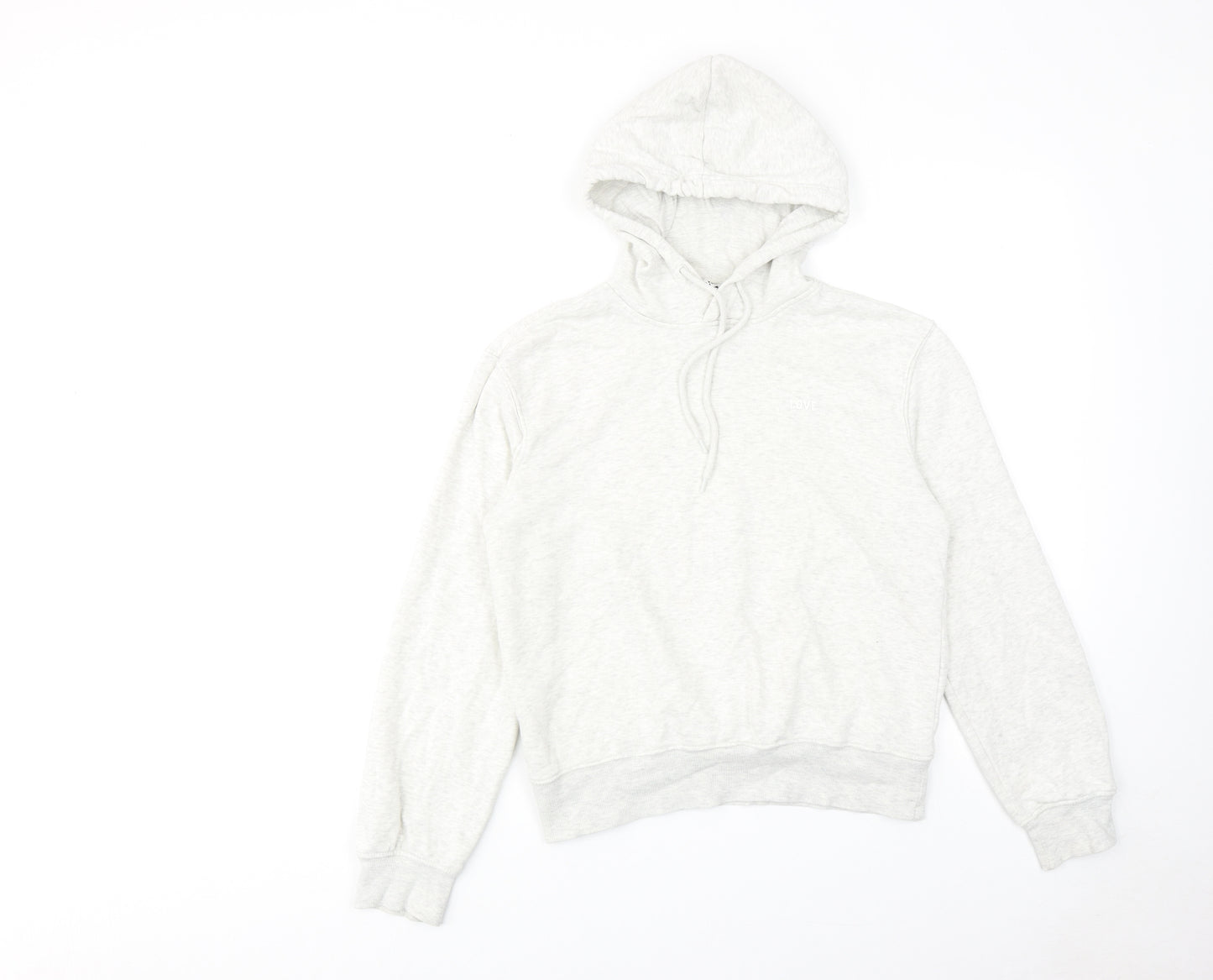H&M Womens Grey Cotton Pullover Hoodie Size 2XS Pullover