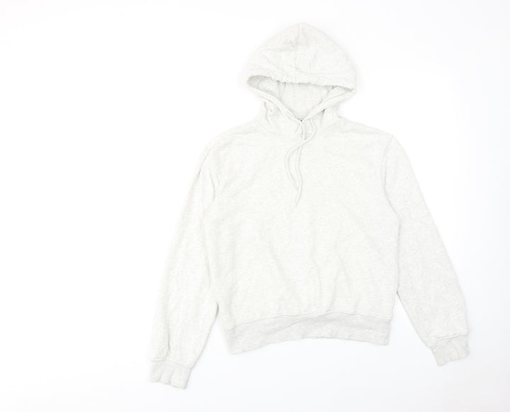 H&M Womens Grey Cotton Pullover Hoodie Size 2XS Pullover