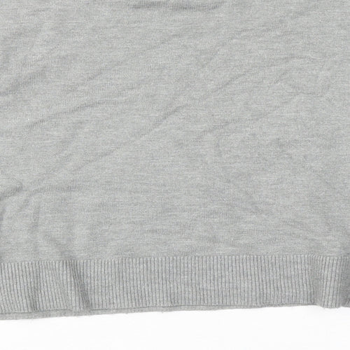 Zara Womens Grey Round Neck Viscose Pullover Jumper Size M
