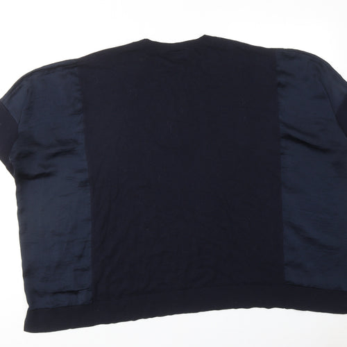 Warehouse Womens Blue Round Neck Polyester Pullover Jumper Size 18