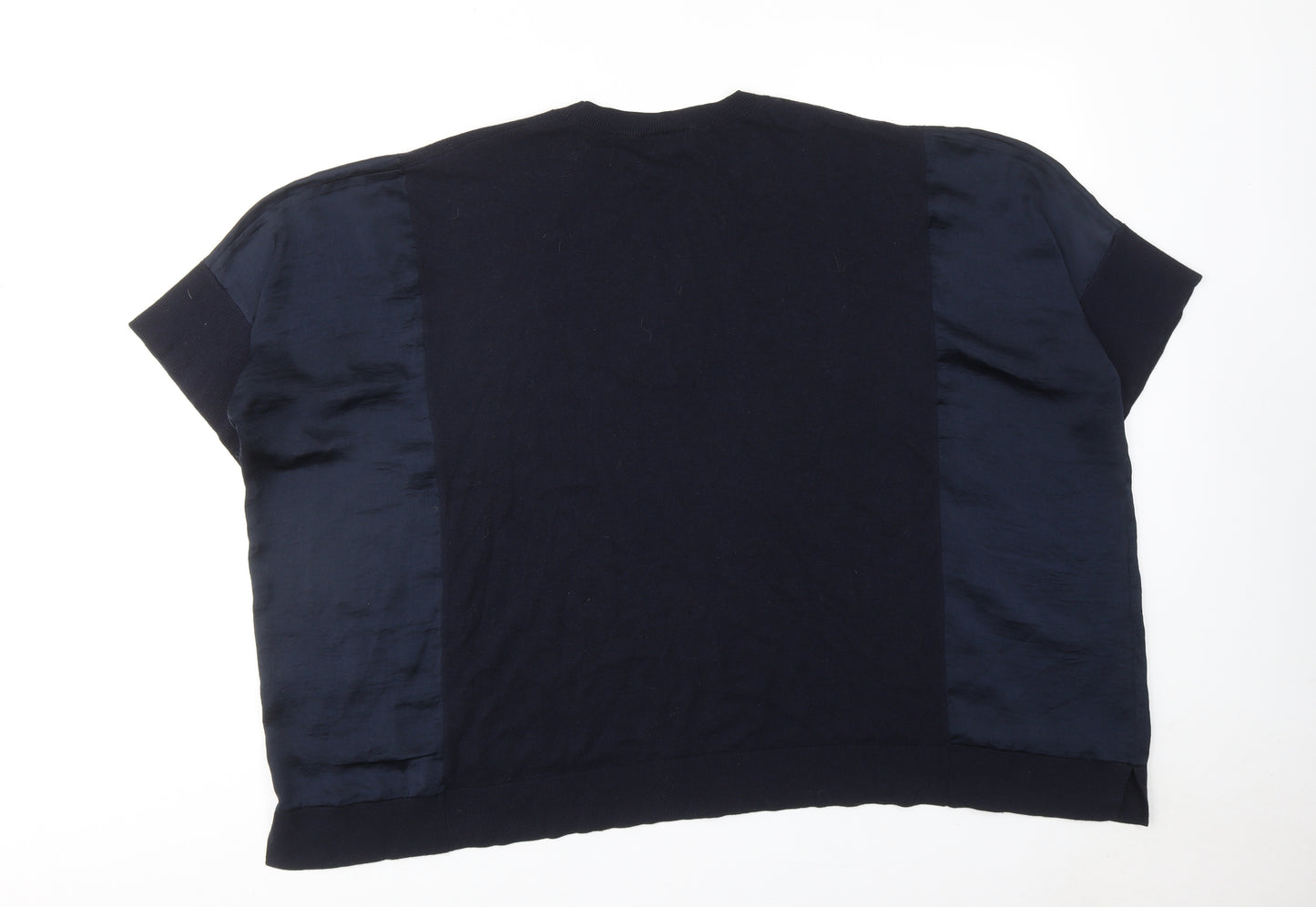 Warehouse Womens Blue Round Neck Polyester Pullover Jumper Size 18