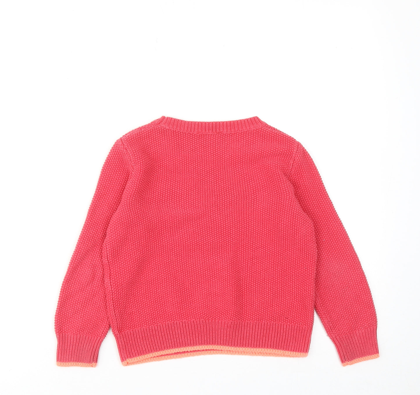 Minti Girls Pink Boat Neck Acrylic Pullover Jumper Size 5-6 Years Pullover