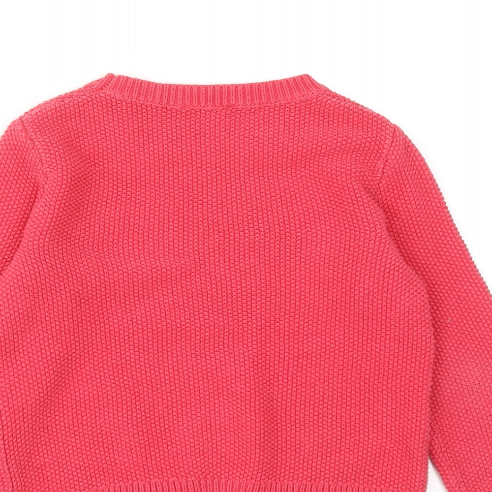 Minti Girls Pink Boat Neck Acrylic Pullover Jumper Size 5-6 Years Pullover