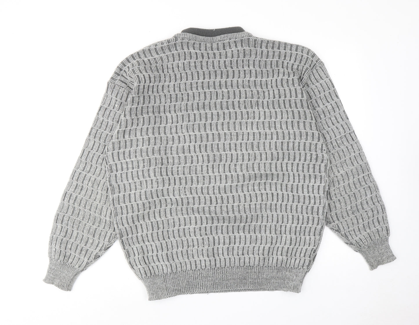 NICO Mens Grey High Neck Acrylic Pullover Jumper Size M Long Sleeve