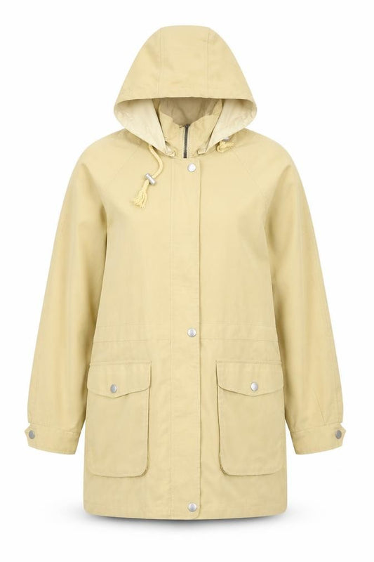 Front view of Compliments women’s yellow jacket, size UK 12, zip