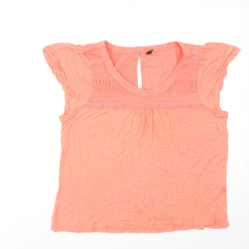 VERO MODA Womens Pink Viscose Basic Blouse Size M Round Neck