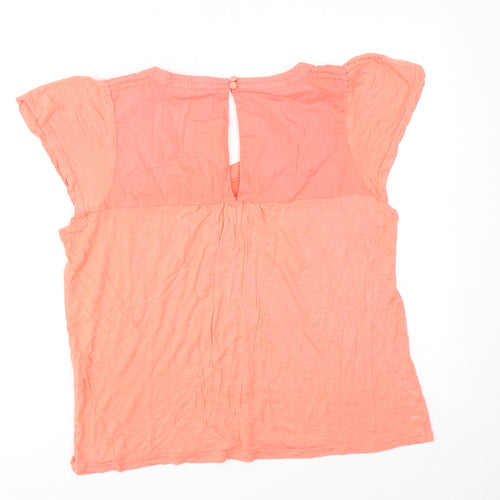 VERO MODA Womens Pink Viscose Basic Blouse Size M Round Neck