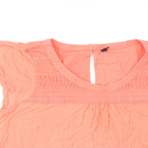 VERO MODA Womens Pink Viscose Basic Blouse Size M Round Neck