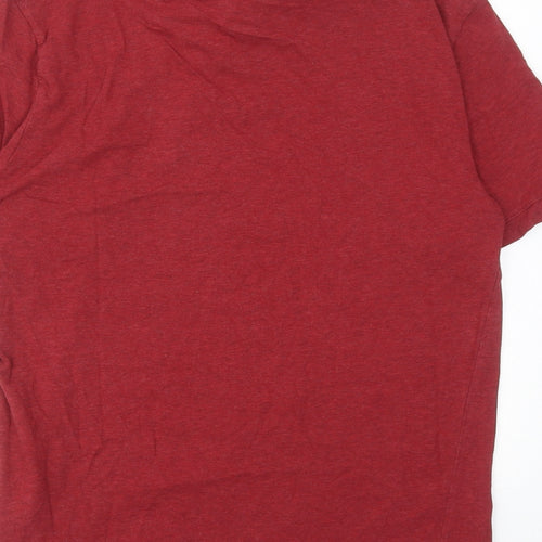 H&M Mens Red Cotton Polo Size M Collared Button