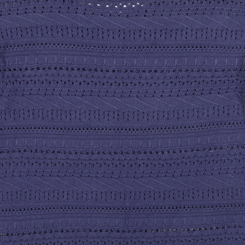 M&Co Womens Blue Round Neck Cotton Pullover Jumper Size 10