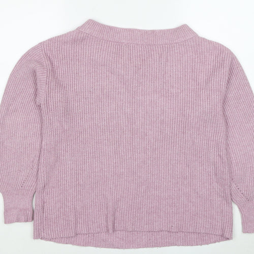 NEXT Womens Pink V-Neck Viscose Pullover Jumper Size M