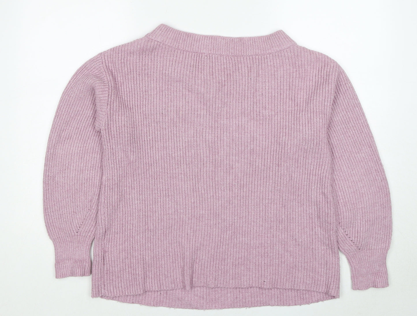 NEXT Womens Pink V-Neck Viscose Pullover Jumper Size M