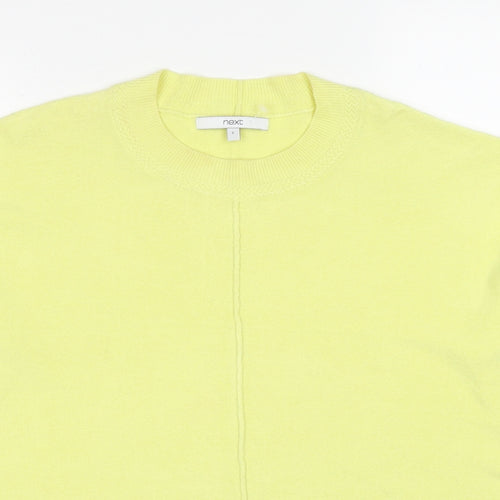 NEXT Womens Yellow Crew Neck Acrylic Pullover Jumper Size S