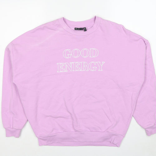ASOS Womens Pink Cotton Pullover Sweatshirt Size 8 Pullover - Good Energy