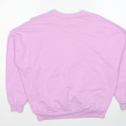 ASOS Womens Pink Cotton Pullover Sweatshirt Size 8 Pullover - Good Energy