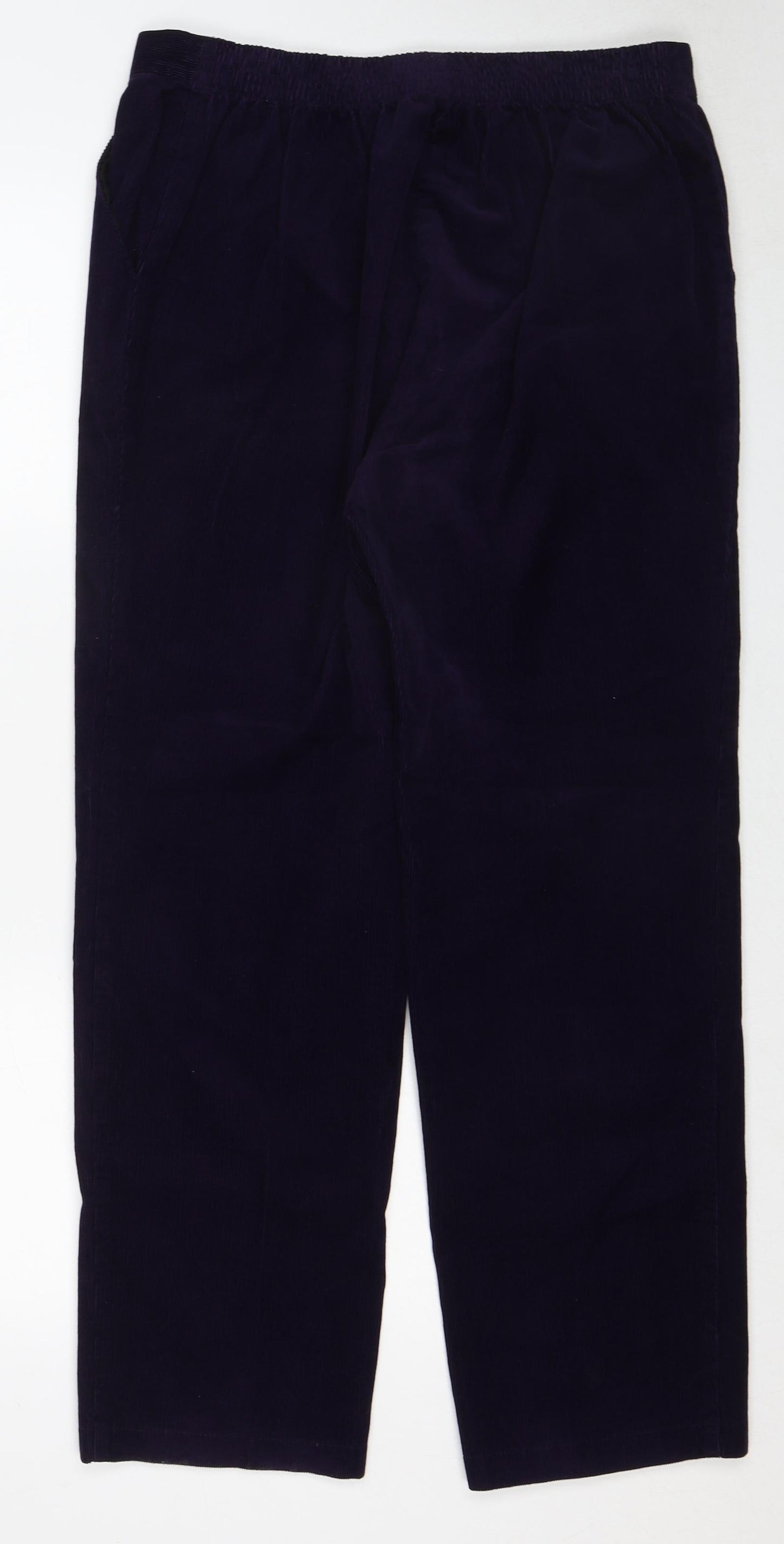 Marks and Spencer Womens Purple Cotton Trousers Size 14 Regular