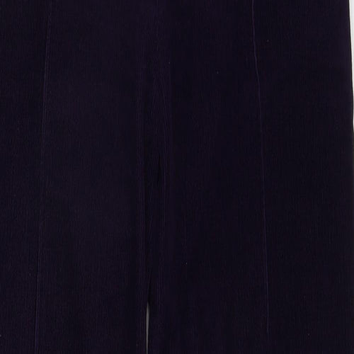 Marks and Spencer Womens Purple Cotton Trousers Size 14 Regular