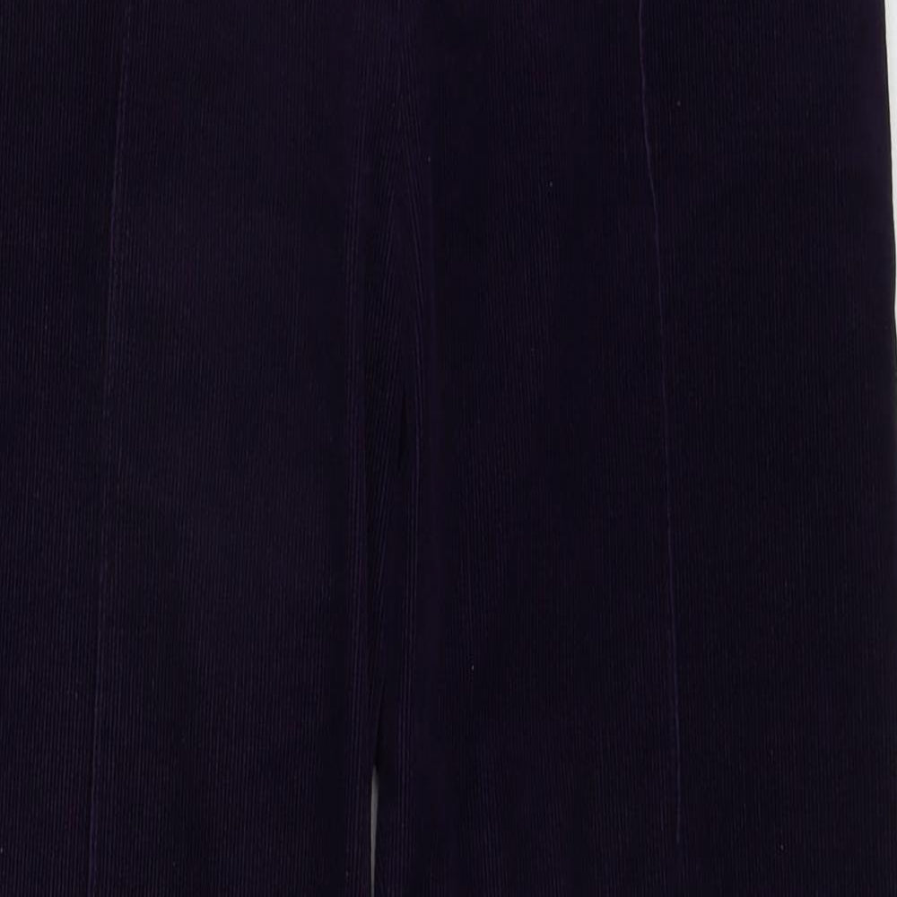 Marks and Spencer Womens Purple Cotton Trousers Size 14 Regular