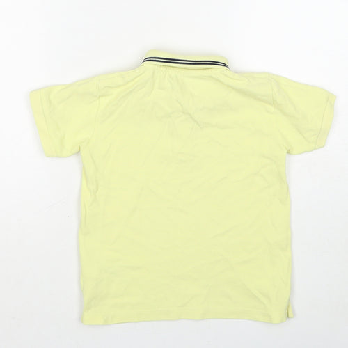 NEXT Boys Yellow Cotton Basic Polo Size 5-6 Years Collared Pullover