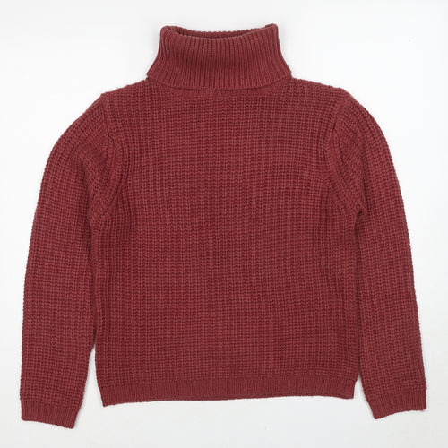 Rut & Circle Womens Red Roll Neck Acrylic Pullover Jumper Size S