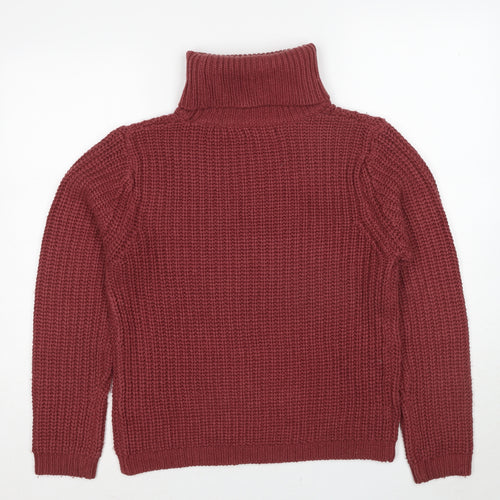 Rut & Circle Womens Red Roll Neck Acrylic Pullover Jumper Size S