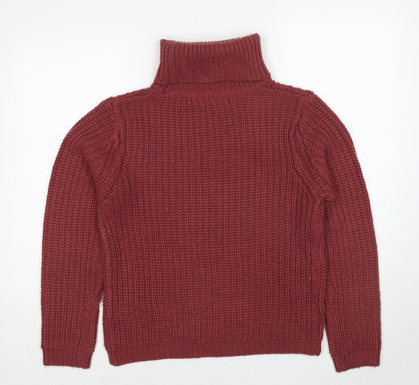 Rut & Circle Womens Red Roll Neck Acrylic Pullover Jumper Size S