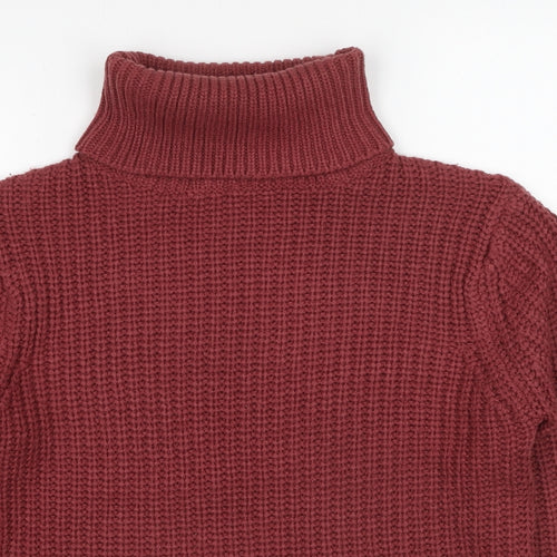 Rut & Circle Womens Red Roll Neck Acrylic Pullover Jumper Size S
