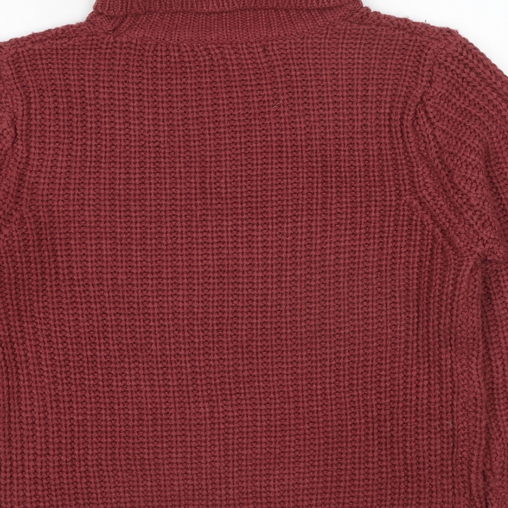 Rut & Circle Womens Red Roll Neck Acrylic Pullover Jumper Size S