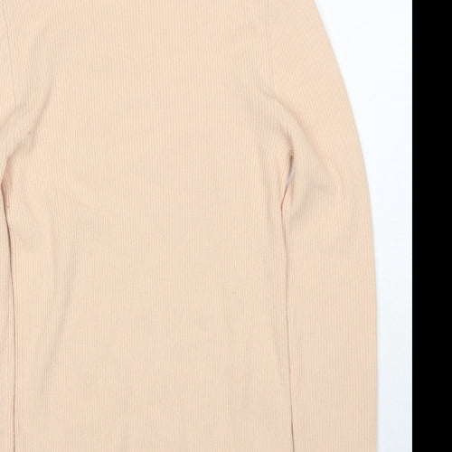Zara Womens Beige Roll Neck Wool Pullover Jumper Size M - Ribbed