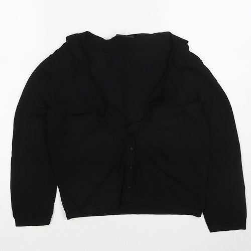 Alex & Co Womens Black V-Neck Viscose Cardigan Jumper Size 10