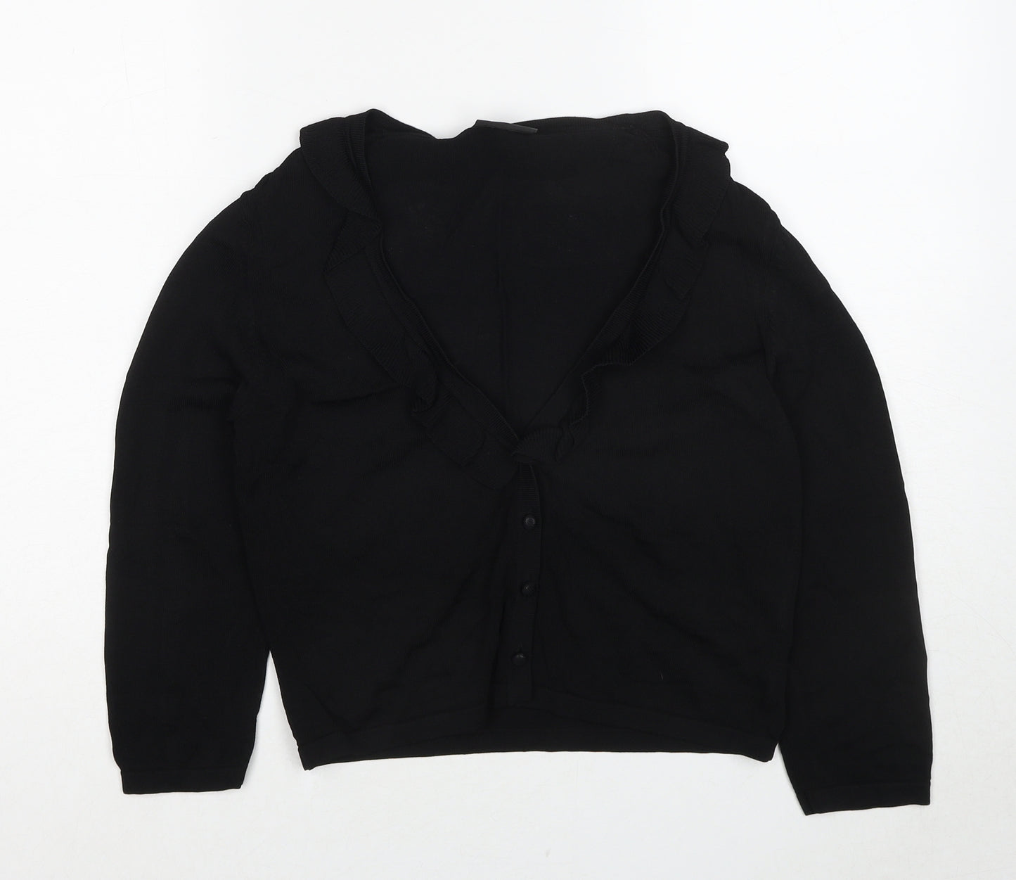 Alex & Co Womens Black V-Neck Viscose Cardigan Jumper Size 10