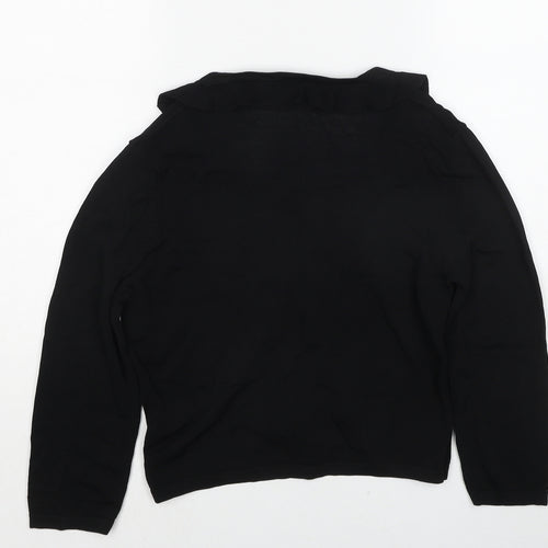 Alex & Co Womens Black V-Neck Viscose Cardigan Jumper Size 10