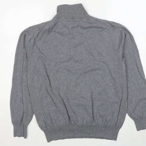 GANT Mens Grey Cotton Henley Sweatshirt Size XL