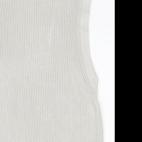 monari Womens Ivory High Neck Cotton Vest Jumper Size 10