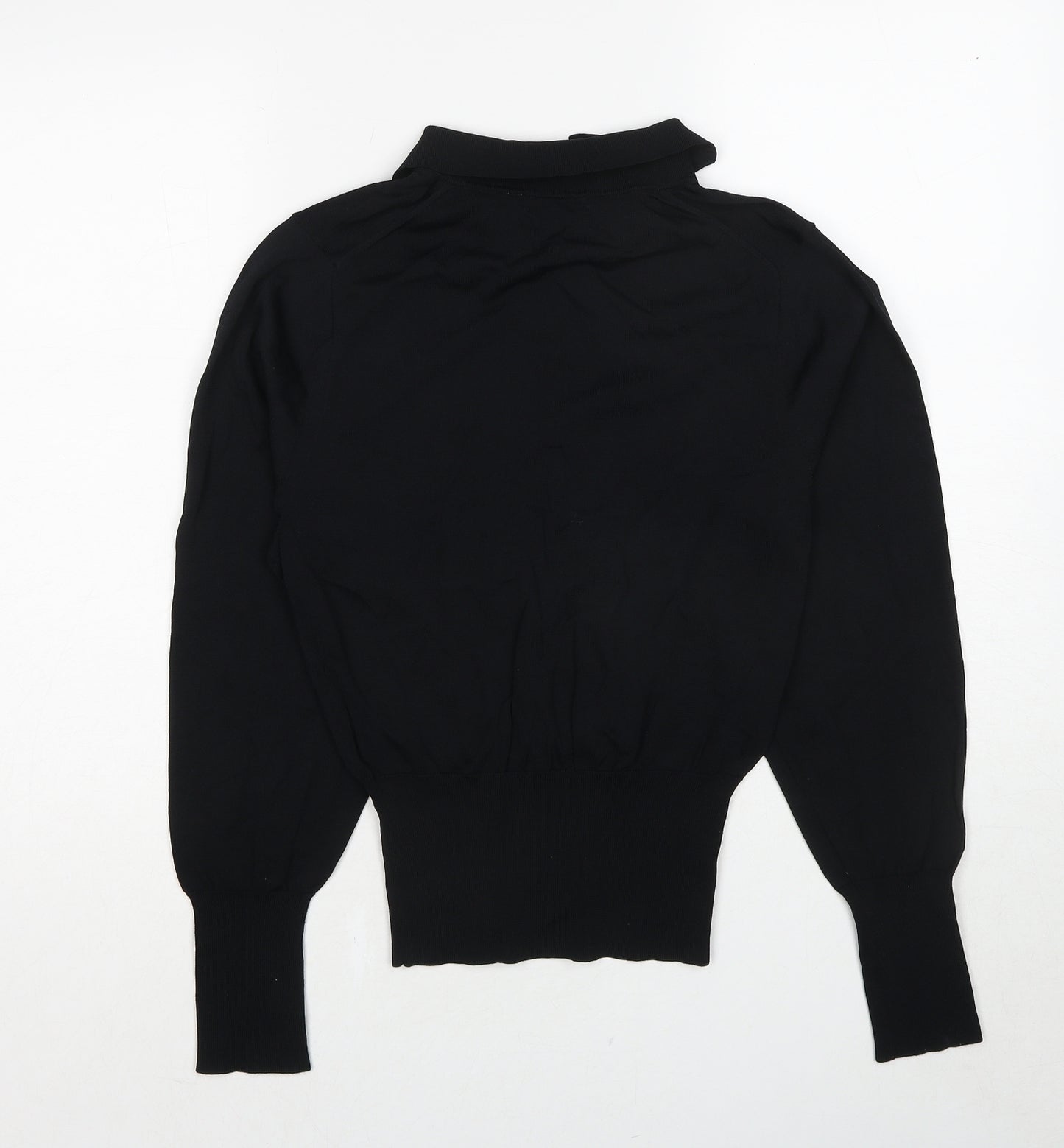 Uniqlo Womens Black Collared Viscose Pullover Jumper Size S