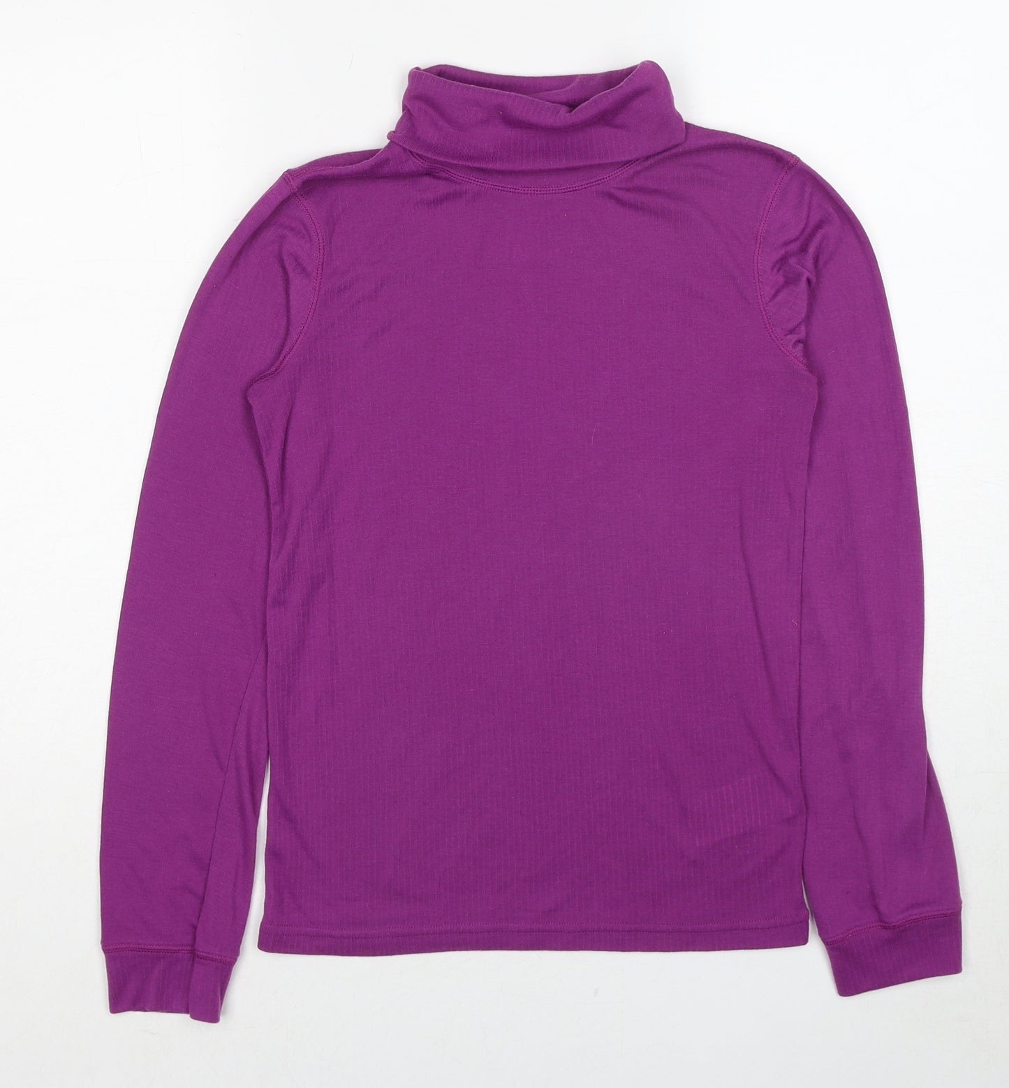 Mountain Warehouse Girls Purple Polyester Basic T-Shirt Size 13 Years Roll Neck Pullover