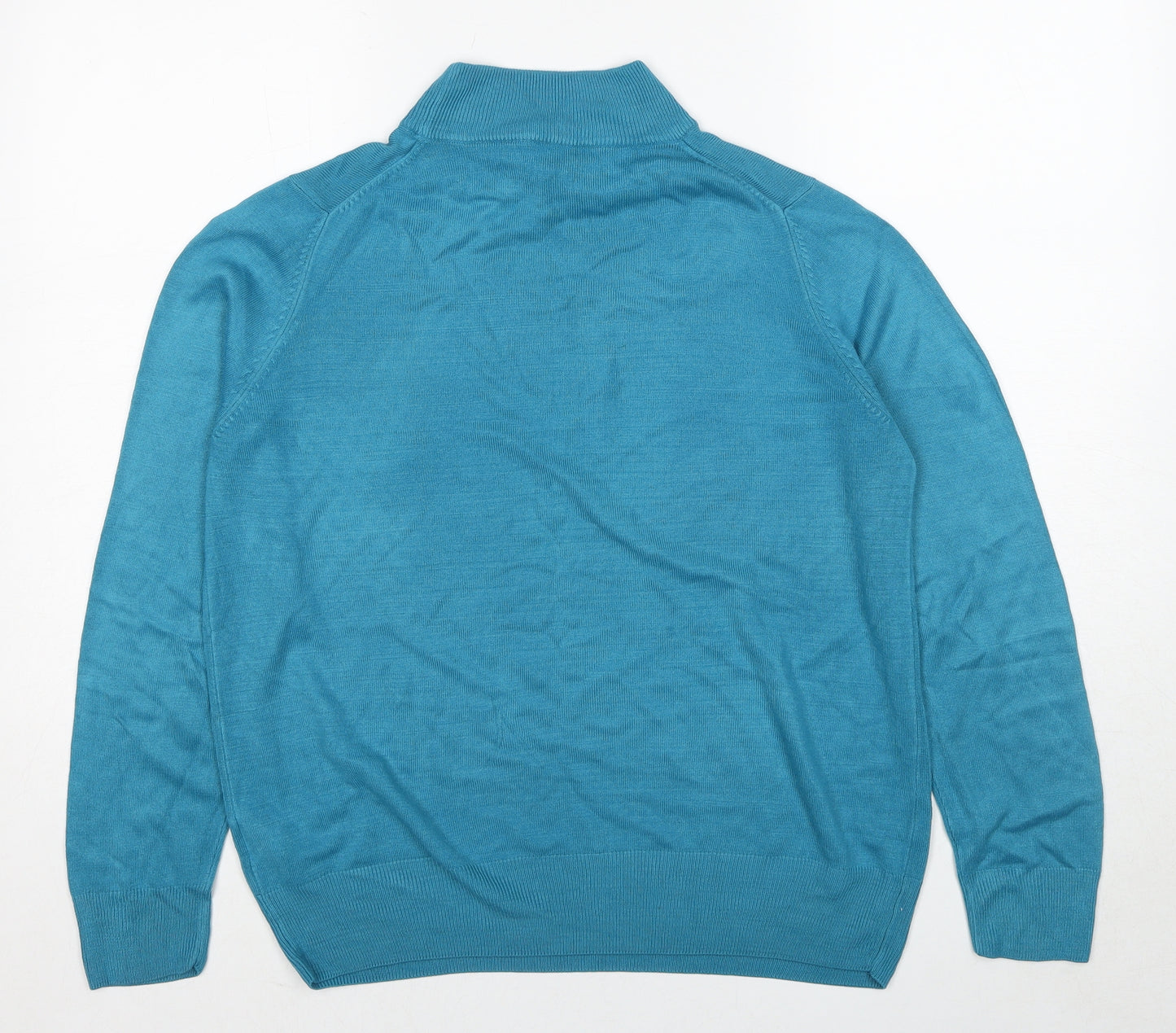Marks and Spencer Womens Blue High Neck Acrylic Pullover Jumper Size 16