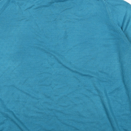 Marks and Spencer Womens Blue High Neck Acrylic Pullover Jumper Size 16